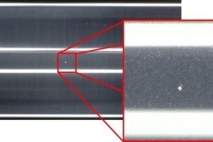 Synthetic Sapphire rod near surface bubble